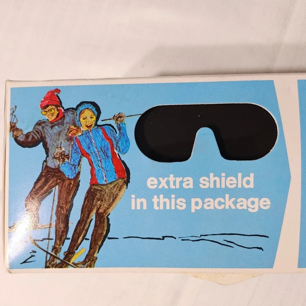 Vtg Sun Downers Ski Goggles Snow Changers Sold‎ by Sears Yellow Lens NOS